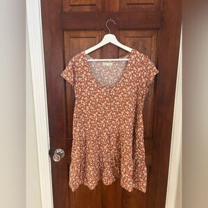 Aeropostale Floral Mini Dress in Orange and White
